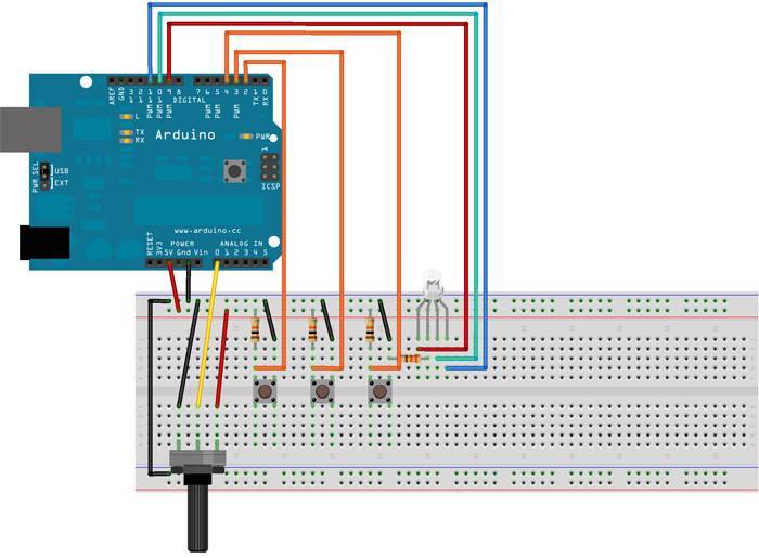 Rgb светодиод и arduino||arduino-diy.com