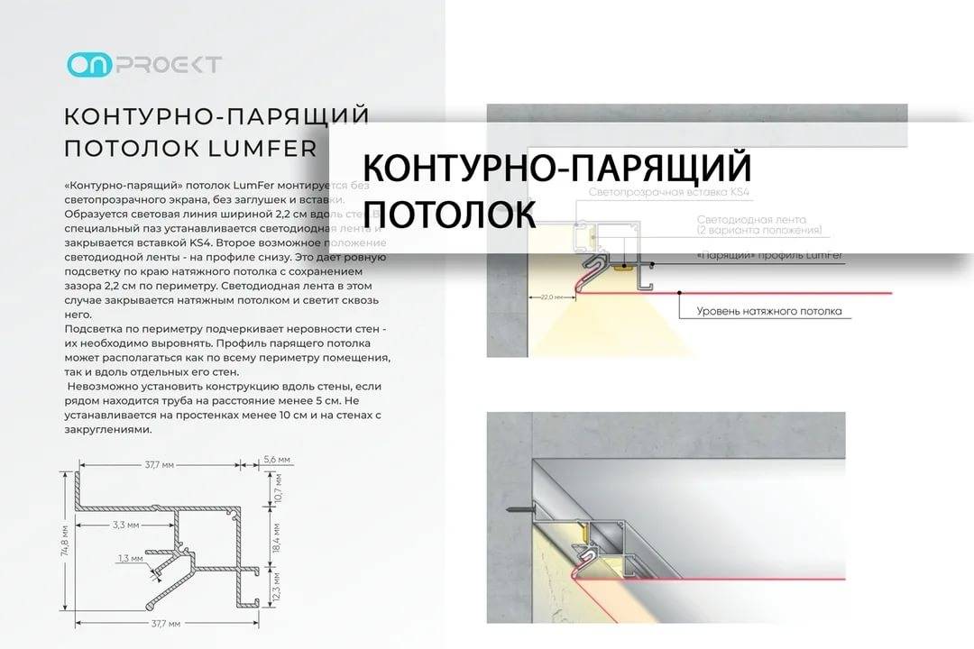 Закарнизная подсветка штор чертеж