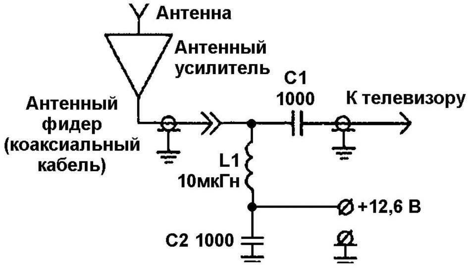 Схема активной антенны тв