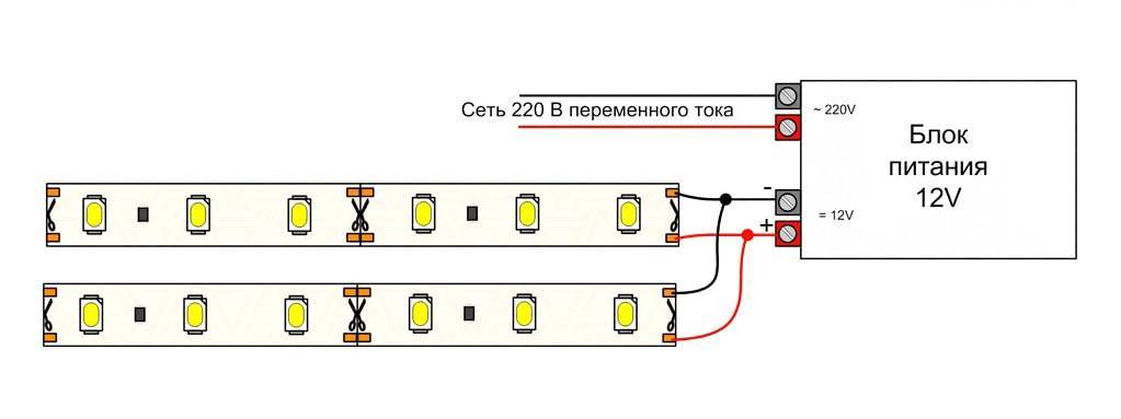 Схема подключения подсветки на кухне