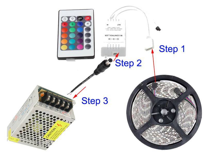 Как подключить цветную светодиодную ленту с пультом