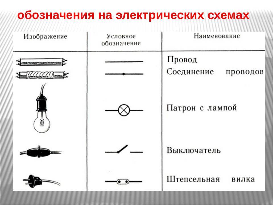 Схема подключения условные обозначения