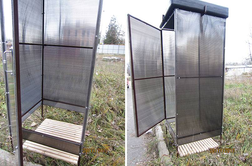 Строим на даче летний душ из сотового поликарбоната — пошаговая инструкция