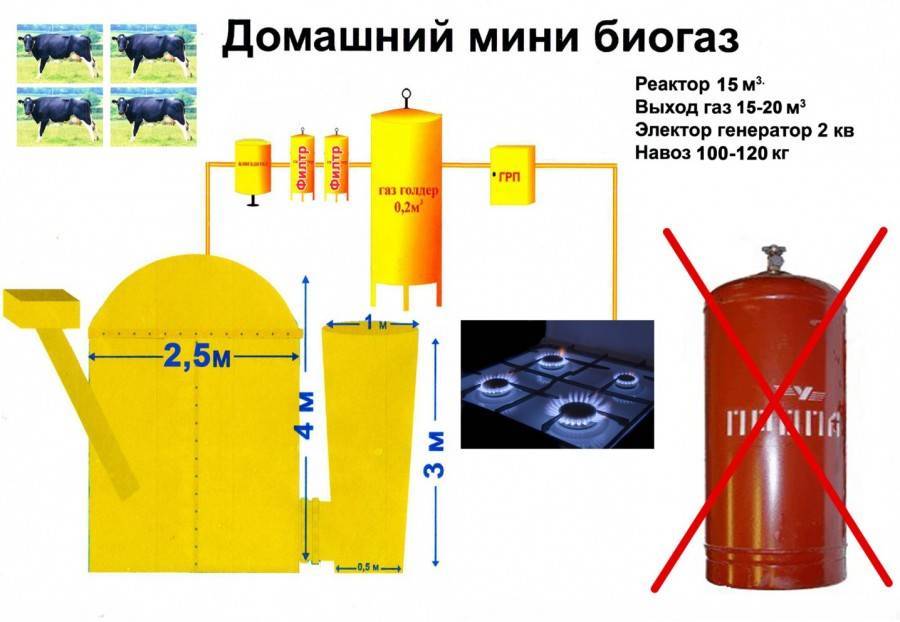Биогазовая установка своими руками: схемы, проекты, 130 фото и видео описание принципа действия