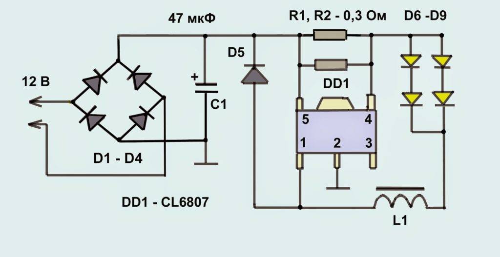 Драйвер для светодиодов своими руками: простые схемы с описанием