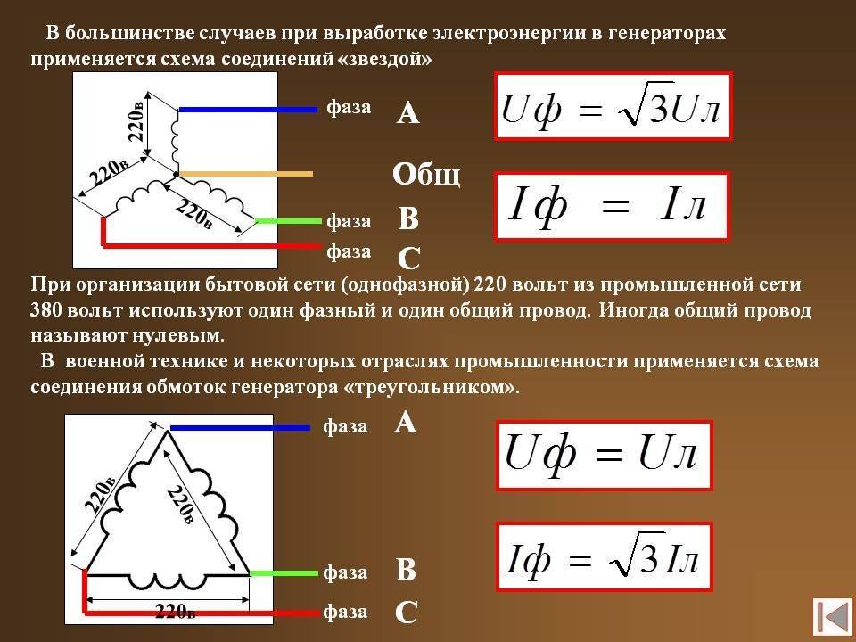 Какое напряжение в схеме линейное а какое фазное