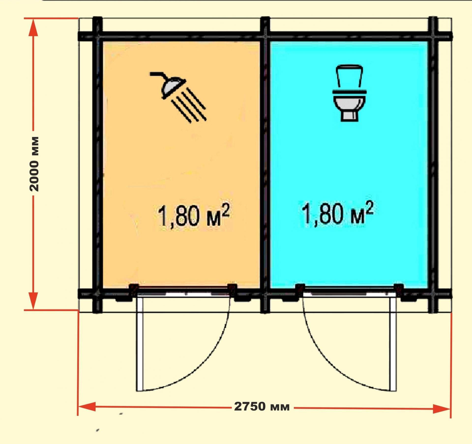 Проект дачного туалета с душем: схемы, примеры, правила возведения
