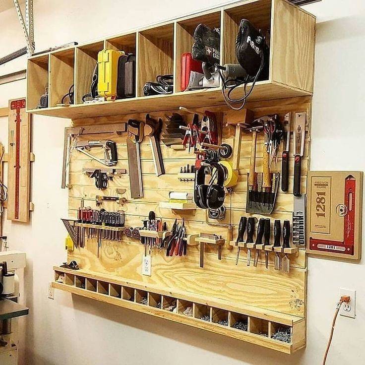 Организация хранения инструмента на стене гаража: инструкция как сделать