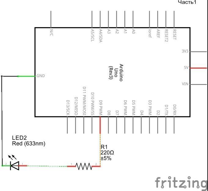 Светодиод ардуино схема подключения