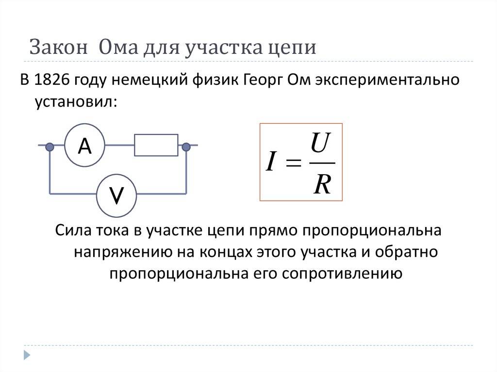 Схема участка цепи