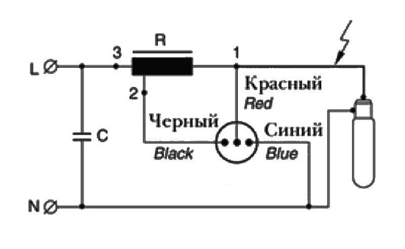 Схема подключения металлогалогенной лампы