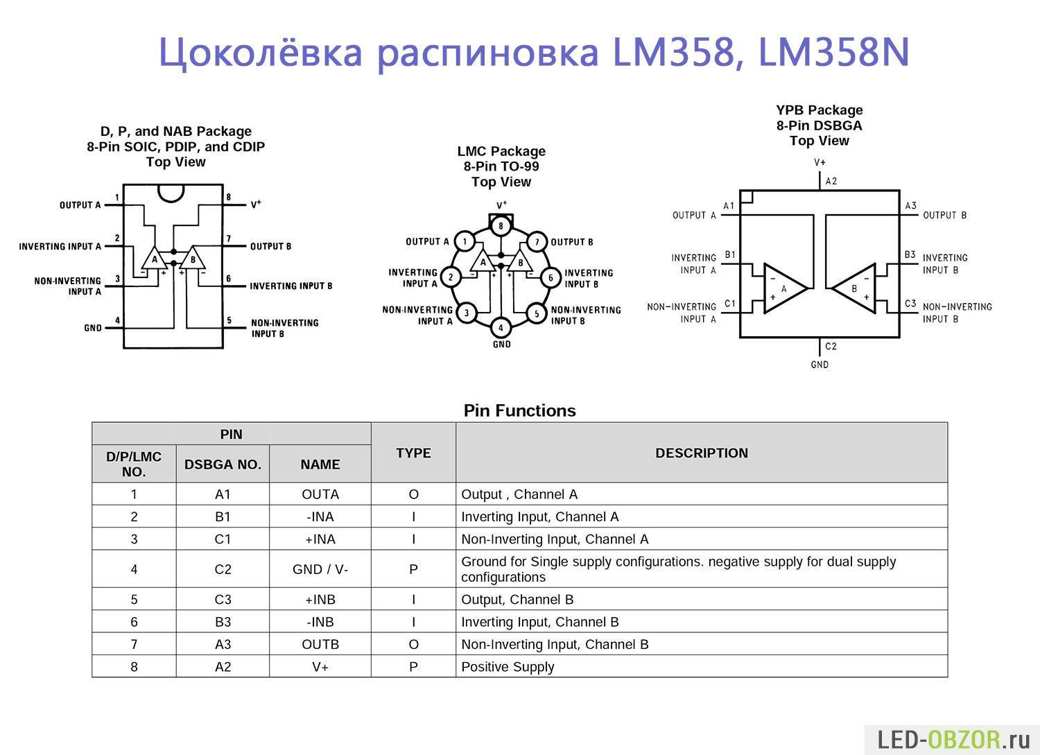 Микросхема 358 схема включения