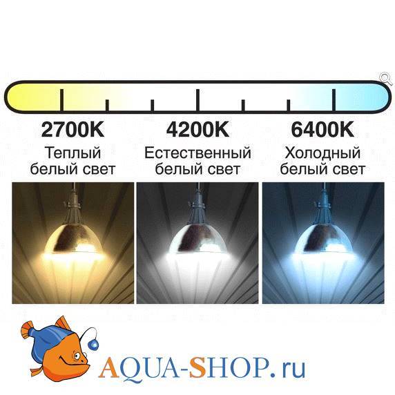Определение и выбор цветовой температуры светодиодных ламп по таблице