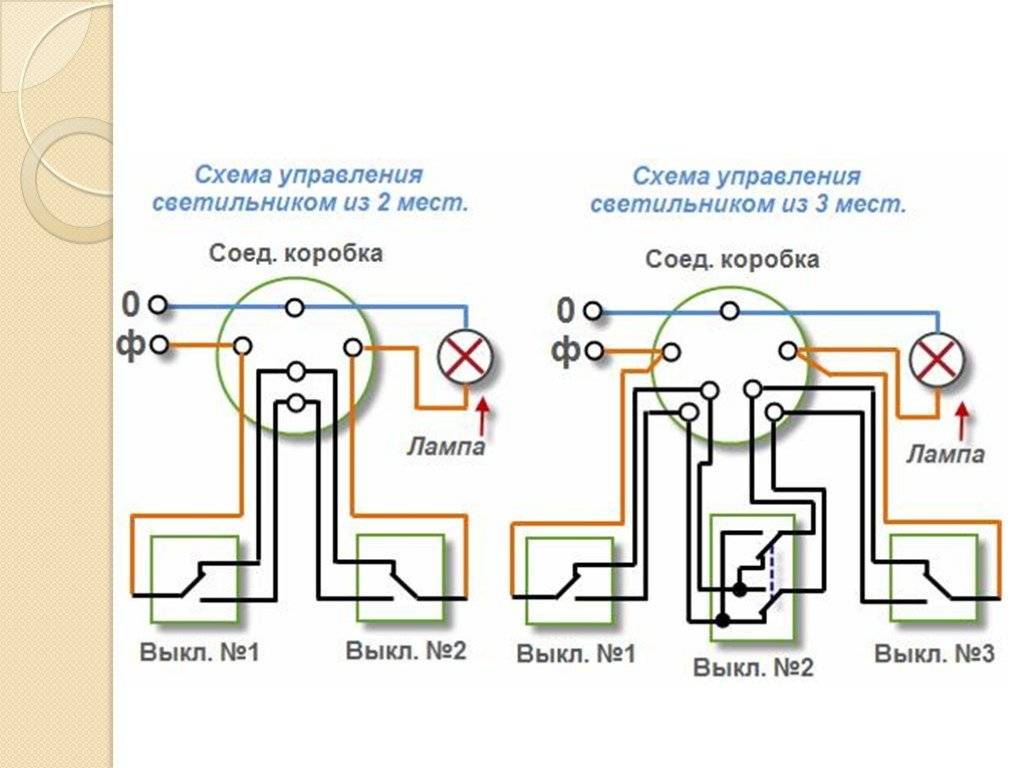 Схема подключения проходного выключателя с 3х мест - tokzamer.ru