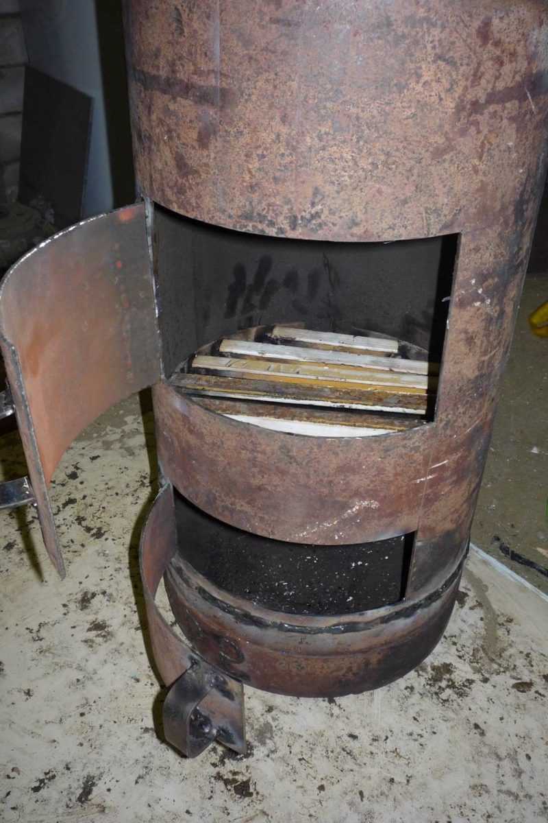 Печь для гаража своими руками на дровах и отработке