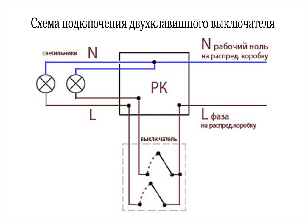 Схема подключения двухклавишного проходного выключателя - tokzamer.ru