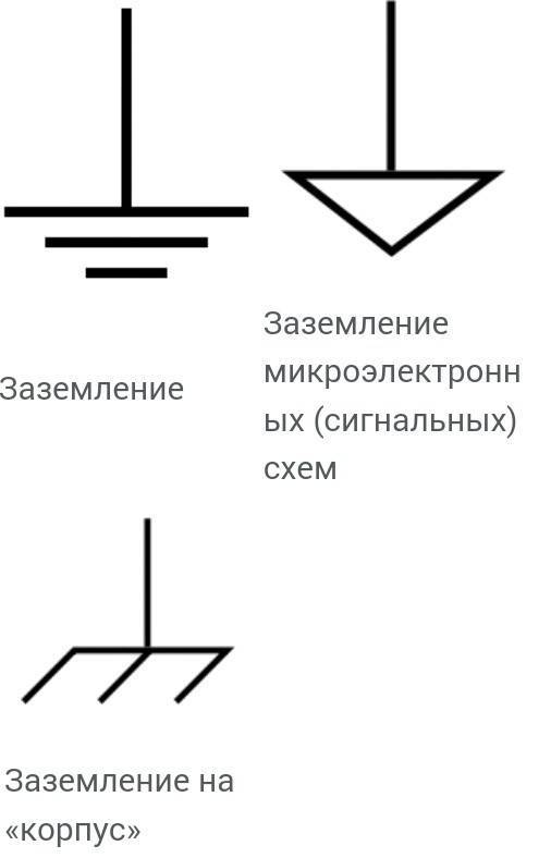 Буквенное обозначение земли на схеме