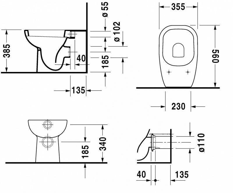 Размеры туалета и санузла: стандартная и минимальная ширина