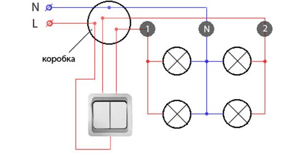 Подключение точечных светильников (схемы соединения проводов)