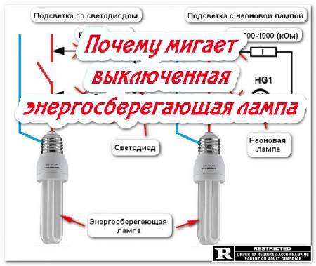 Моргает светодиодная лампа при выключенном свете: причины и их устранение