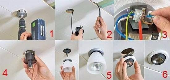 Как установить светодиодный светильник на подвесном потолке