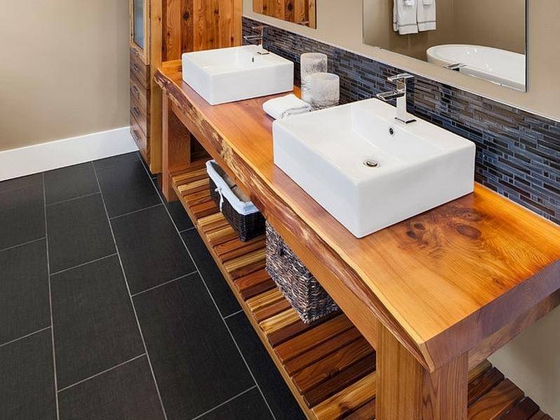 Столешница для ванной комнаты под раковину: виды, как выбрать и правильно установить