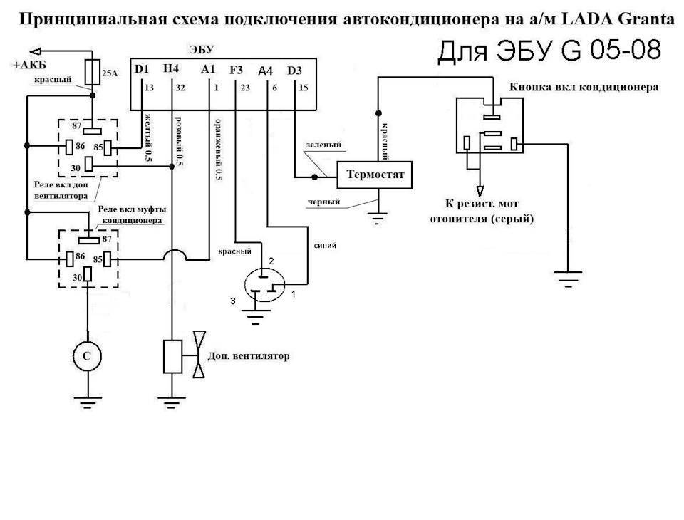 Схема подключения мотора вентилятора наружного блока кондиционера