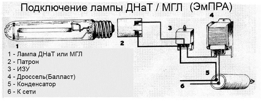 Схема подключения дрл через дроссель