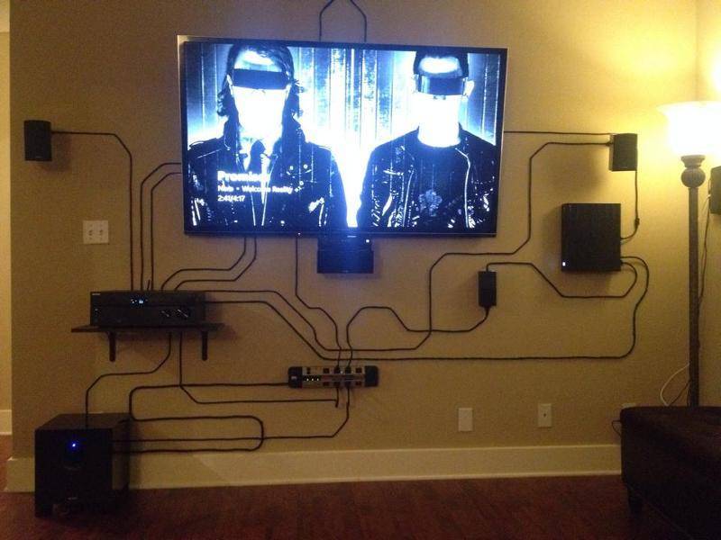Как спрятать провода от телевизора на стене: 12 идей